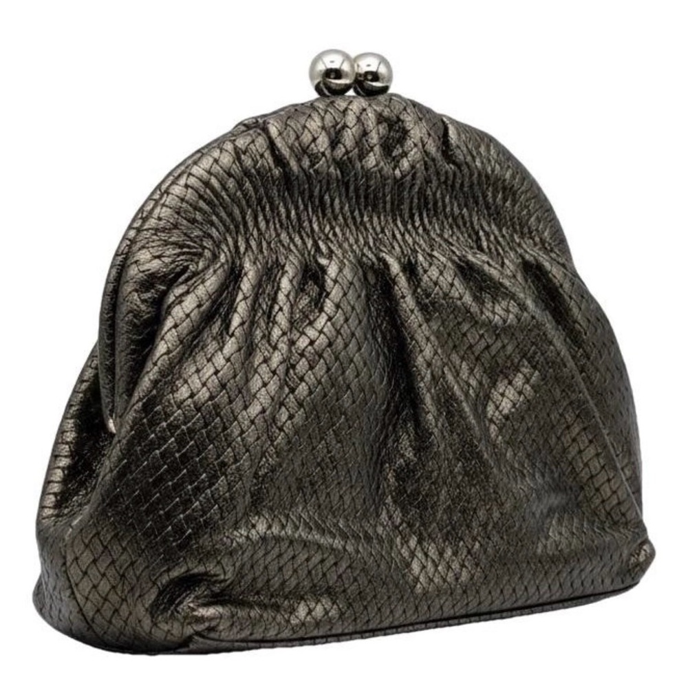 Etra Genuine Leather Kiss-lock Clutch/Crossbody